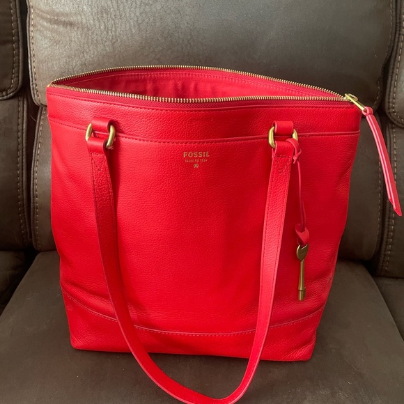 Fossil Leather Handbag Purse Tote - Picture 2 of 14